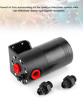Yukofe Universal Air Oil Separator Catch Can in black stainless steel, with fittings, for car engine modifications.