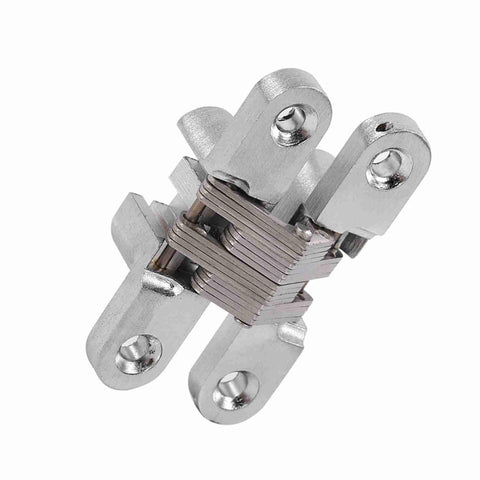 180 Degree Zinc Alloy Hidden Folding Door Cross Hinges For Cabinets And Sliding Doors, rustproof, heavy duty, seamless installation shown.