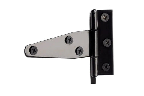 Heavy Duty T Shape Barn Door Hinges Crafted From Sleek Black Iron Deliver Smooth As Butter Sliding Action For Rustic Furniture.