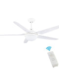 53 Inch Ceiling Fan With Lights And Remote For Bedroom And Living Room, Modern White Indoor Ceiling Fan With 5 Reversible Blades