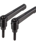Tough As Nails M5 Quick Release Clamp Knobs With Ratchet Lever And Push Button Twist Lock For No Sweat Clamping Jobs Includes Five Matte Black Steel Studs for tight machine part stability.