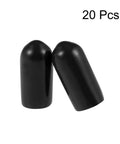 Twenty Pack Rubber End Caps For One Quarter Inch Inner Diameter Six Millimeter Vinyl Round Tube Bolt Cap Covers, 20 Pcs, Black