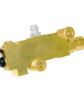 Beefy Solid Brass Inline Tube Proportioning Valve Fits GM Vehicles Front Disc Rear Drum Brakes, showing brass body and fittings.