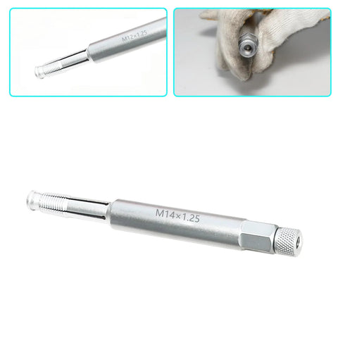 DPTOOL M14x1.25 back-tap thread repair tool, 5.27 in long, silver metal for repairing spark plug threads