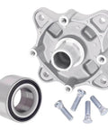 Heavy Duty Rear Wheel Hub Bearing Stud Service Kit Perfect Fit For Polaris RZR ACE ETX Models 400 450 500 550 570 700 800 2 4 14mm Fast Install. silver hub, bearing, and studs