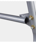 Close-up of heavy duty steel frame attachment for Built Tough 20 Inch Floor Ventilation Fan with commercial grade design.