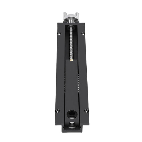 Top view of Tough Workbench Tail Vise Aluminum Alloy Table End Mount with stainless steel threads for woodworking projects.
