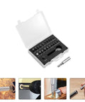 Premium 22 Piece Damaged Screw Remover Set With High Speed Steel Sockets And Bit Holders For Stripped Bolts Quick Extraction Kit, open case