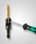 Straight Shooter Indexable Carbide Countersink Drill Combo 5/32 By 1/2 Inch with one drill bit and a screwdriver.
