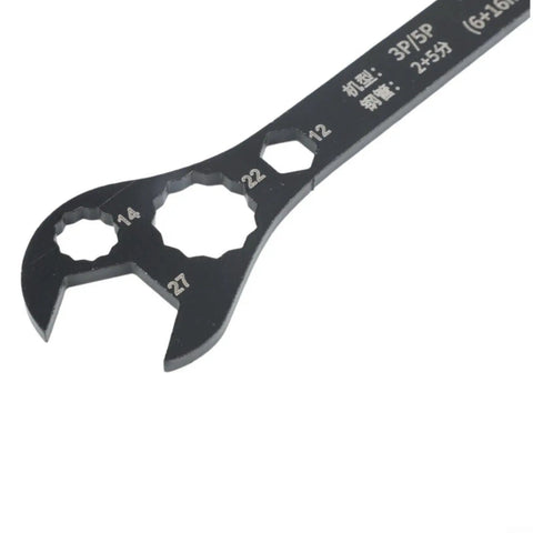 Non Slip Grip Pro Grade Flat Double End AC Wrench Set For Air Conditioner Installation And Repair 6-24mm Black Ergonomic Open-Wrench Design For Tight Spaces And Slippery Surfaces, black steel wrench 14-27mm