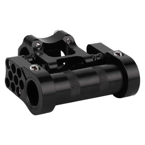 Adjustable Double Stem For Bikes CNC Aluminum Alloy Shockproof And Lightweight Multi Angle 53 To 71mm Range Anti Loosen Design