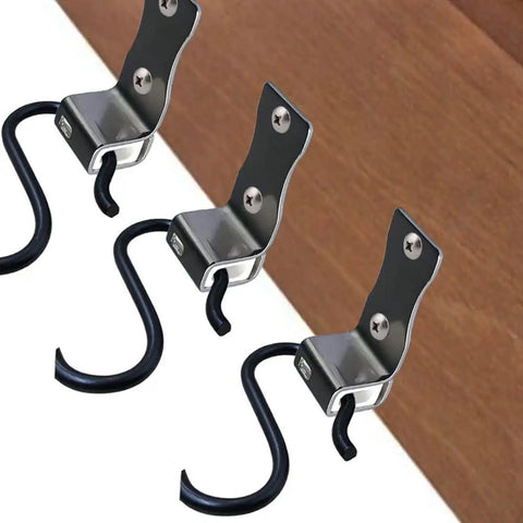 Solid Heavy Duty Stainless Steel Sofa Spring Clips And Couch Repair Kit 12 Piece Pack with black hooks and silver clips.