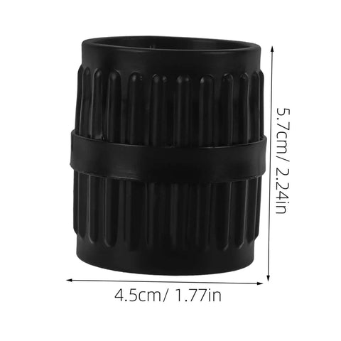 Black dual tubing reamer set, compact inner and outer tools for water pipes and copper tubes, shown with dimensions, chamfering made easy.