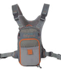 Canyon Creek Chest Pack 2L Lightweight 420D Nylon Gray 9 x 5 x 4.5 Inches Weighs 1 Pound Model CCCPK Ideal For Fly Fishing Hiking Travel Keeps Essentials Within Reach front view.