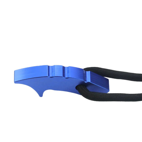 Side view of blue Beefy Sprocket Jam Gear Tool For Engines And Transmissions, Heavy Duty Locking Device, 4.9 inch size.