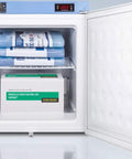 Compact Medical Freezer With Digital Thermostat And Secure Front Lock Nist Calibrated Thermometer White storing Varicella virus vaccine.