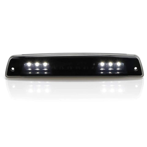 Front view of Third Brake Light Replacement For Dodge Ram 1994-2001 High Mount LED Cargo Lamp Smoke Lens Black Housing