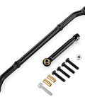 Aluminum Steering Link Arm Tie Rod Upgrade for Axial SCX10 1 To 10 RC Crawler, Lightweight Yet Beefed Up Performance Part That Boosts Steering Precision, Durability, and Handling for Serious Trail Runners. Black aluminum RC crawler steering links and hardware