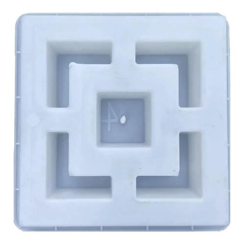 Breeze Brick Molds For Concrete, Double Square Design shown in white plastic, easy to use and reusable for garden decor tiles