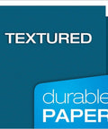 Blue Two Pocket Folders With Two Fasteners For Letter Size Papers Holds Up To 135 Sheets Includes Die Cut Business Card Pocket 25 Folders Per Box Great For School And Office Use Workhorse, showing textured durable paper.