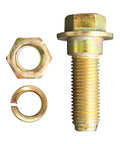 Heavy Duty Seat Belt Harness Mounting Bolt Set With Sleeved Shoulder For Lap And Shoulder Belts Includes Bolt Nut And Lock Washer Case Hardened Zinc Chromate Finish 7/16 x 20 Thread