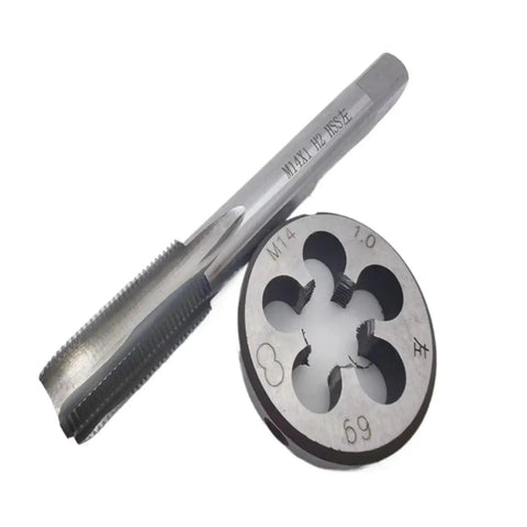 Super Cool 2 Pcs Left Hand Metric Tap Die Set For Machine Tools Covers M2 To M22 Sizes Perfect For DIY Pros Fixing Thread Repair And Creating Reverse Threads With High Speed Alloy Steel Craftsmanship You Will Love, M14 tap and die set