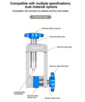 Bike Disc Brake Olive Connector And Needle Driver Kit Tool in aluminum alloy, showcasing parts like swing arm and screw, labeled diagram