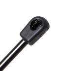 Close-up of heavy duty front hood lift support gas strut for Cadillac Seville 2000 to 2004, features durable black plastic end.