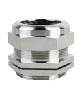 Stainless Steel Cable Gland PG63 IP68 Waterproof Cord Grip Connector with gasket and locknut detail view.
