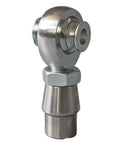 Heavy Duty Heims Rose Joint Rod End Bearing For Smooth Linkage Systems No Slop Rock Solid Alignment Compensator side view showing stainless steel design.