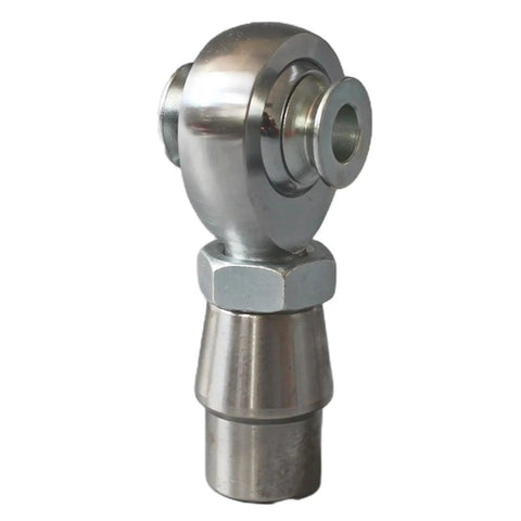 Heavy Duty Heims Rose Joint Rod End Bearing For Smooth Linkage Systems No Slop Rock Solid Alignment Compensator side view showing stainless steel design.