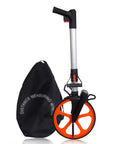 QERTYHKK Measuring Wheel Distance Measurement Tools Mechanical with orange wheel and lightweight aluminum handle.