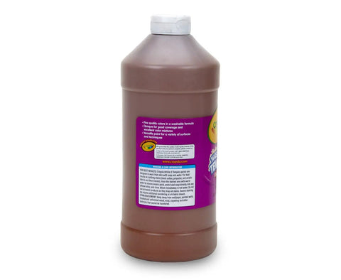 Washable Brown Tempera Paint For Kids In A 32 Oz Squeeze Bottle Non Toxic Classroom Supplies With Label Shown