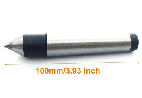 MT2 Morse Taper Dead Center For Lathes And Milling Machines 100mm Length Alloy Silver Tone Black Center Diameter 17mm
