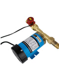 120W Automatic Water Pressure Booster Pump For Home Featuring Low Noise Silent Action And One Inch Outlet, brass and blue design