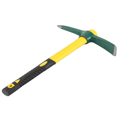 Two Pack Garden Pick Set 15 X 10 Inch Heavy Duty Mattock Hoe With Fiberglass Handles For Digging Weeding And Flower Bed Prep