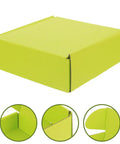 Green Corrugated Mailer Boxes 10 Pack For Shipping And Storage with close-up details of edges and corners