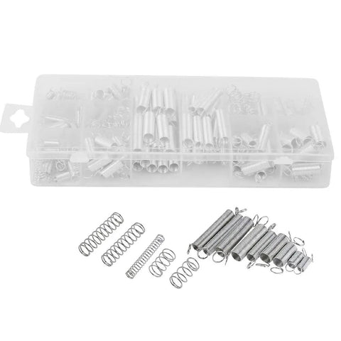 Dude, grab this epic 200pc Spring Assortment Set for home hacks and auto gigs! Featuring tension and compression springs in all sizes to fix stuff fast without hunting around. This ultimate kit is a total game changer for any DIY wizard or mechanic who. 200-piece steel tension and compression spring assortment in plastic box