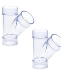 No Sweat Pvc Dust Collection Y Fitting 2 1/2 Inch Id Connects 2 1/2 Inch Od Pipe Fast With Built In Coupler Splice Smooth 3 Way Hose Adapter Rock Solid 2 Pack - Clear PVC Y connector fittings