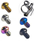 Set Of 4 Titanium M5 X 12mm Water Bottle Cage Bolts For MTB Bikes Colorful 6Al4V Grade 5 Titanium Alloy Button Torx T25 Drive