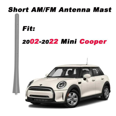 BMW Mini Cooper 7 Inch Antenna Mast Replacement Direct Fit Short Roof Rear Antenna Black Flexible Rubber Easy Install