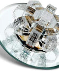 iumLeap Recessed Lighting Housing Trim Kits Crystal Glass Ceiling Downlight Aisle Spotlight in sleek round design
