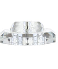 Base of Clear Crystal LED Table Lamp 24.5 Inches With White Linen Drum Shade, Dope Hollywood Regency Modern Glam Candlestick Lamp