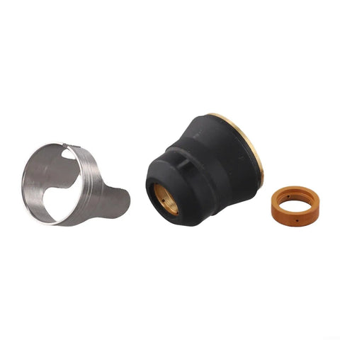 Premium 13Pcs Plasma Cutting Consumables Set With Ultra-Sharp 0.9mm Nozzles And Durable Electrodes for IPT45 containing metal and rubber components.