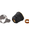 Premium 13Pcs Plasma Cutting Consumables Set With Ultra-Sharp 0.9mm Nozzles And Durable Electrodes For Clean Cuts on IPT45 Torch parts, including nozzle and adapter.