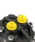 Heavy Duty Fuel Transfer Pump Direct Replacement For Caterpillar C7 C9 Engines And Machinery 3126E D6R D7R 329DL 330DL 336D Fits 3186357 Model Beefed Up Reliability Plug And Play Ready For Rough Jobsites black fuel pump top view with yellow caps