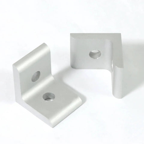 Inside Corner L Bracket Connector For 40 Series Aluminum Extrusion 2 Hole Aluminum Corner Bracket shown in close-up.
