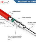 Deutsch Pin Kit 12 16 20 Size Male And Female Terminals With Closed Barrel Contacts Kit 170 Pieces showing crimping details