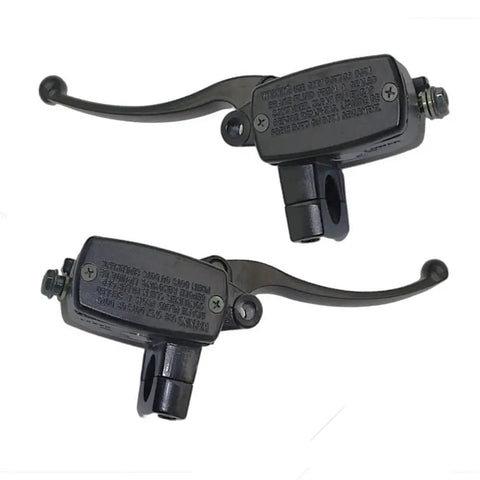 Left And Right 1 Inch 25mm Hydraulic Brake And Clutch Master Cylinder Handlebar Set For Motorcycles, black finish, pair view.