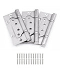 Heavy Duty 4 Inch Stainless Steel Door Hinges Set 3 Pack Bearing Square Angle Hinges For Wooden Doors Indoor Hardware 304 Stainless Rust Proof Durable Long Lasting With Mounting Screws Included Ideal For Heavy Doors